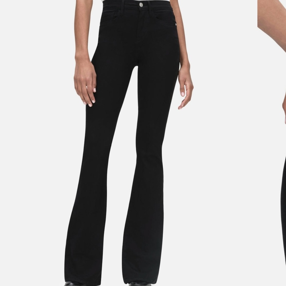 Frame Denim Black Flare Jeans